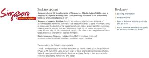singapore airlines special offers