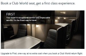 ba free first class upgrade