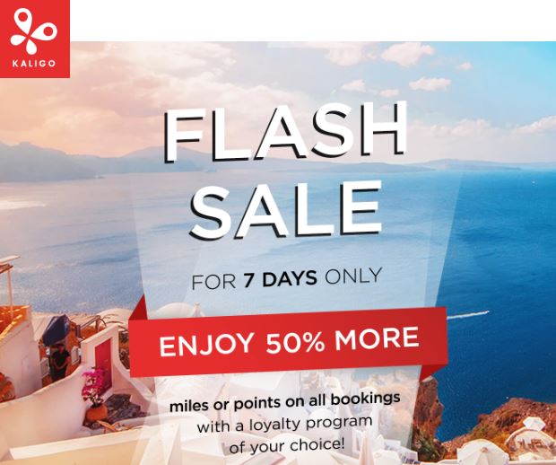 Flash Sale – 50% bonus miles or points on hotel bookings